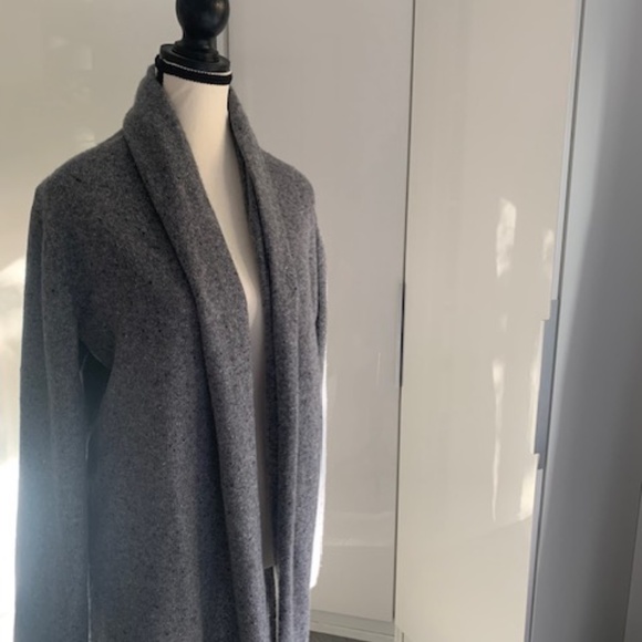 Aritzia Babaton Cardigan open cashmere grey/blue sweater medium - Picture 4 of 14